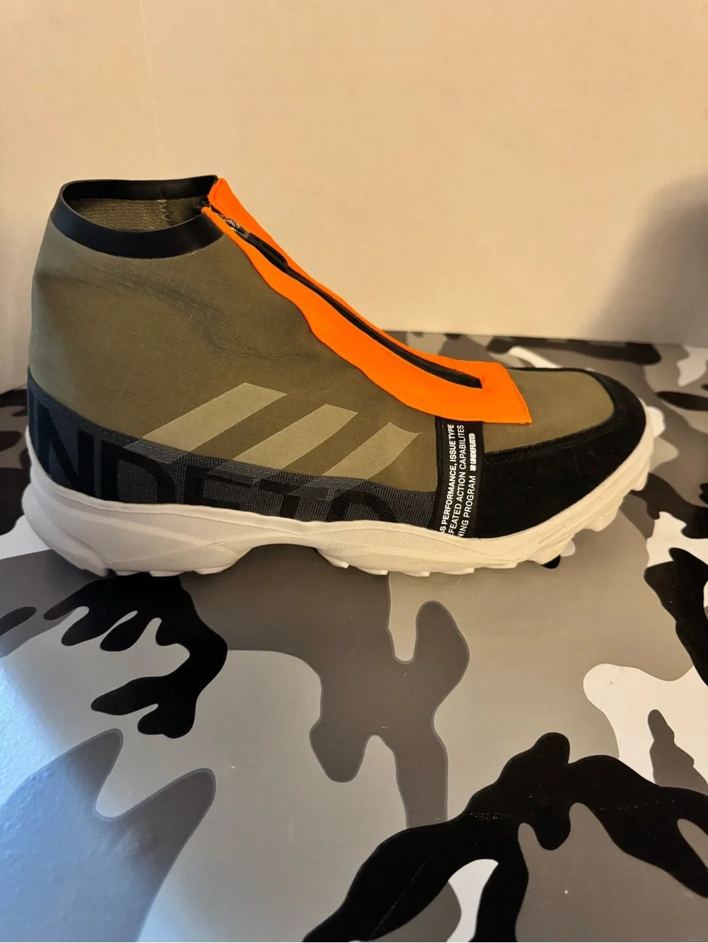 adidas Men's Trail Shoes in Olive Green with Orange Accents legit